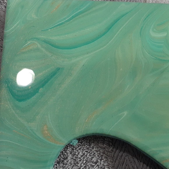 Hand Crafted Heart Picture Frame Wooden Resin Hand Painted Essential Home Decor - Picture 6 of 6